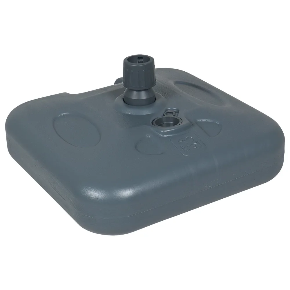 Foto do produto Base Plástica Para Guarda-sol e Ombrelone 18 kg Quadrada Cinza