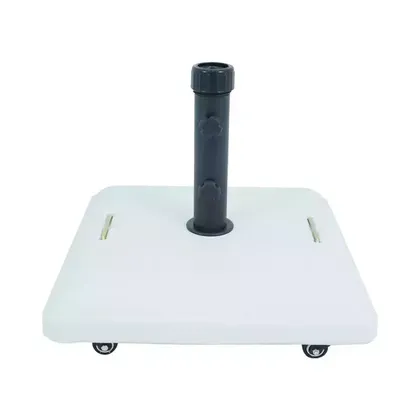 Foto do produto Base para Ombrelone Quadrada em Concreto com Rodas 37 kg Branca