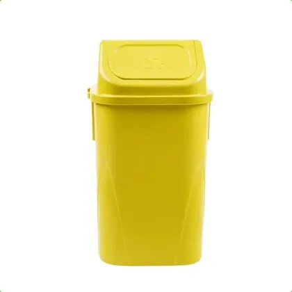 Foto do produto Lixeira basculante vai e vem 60 L amarela