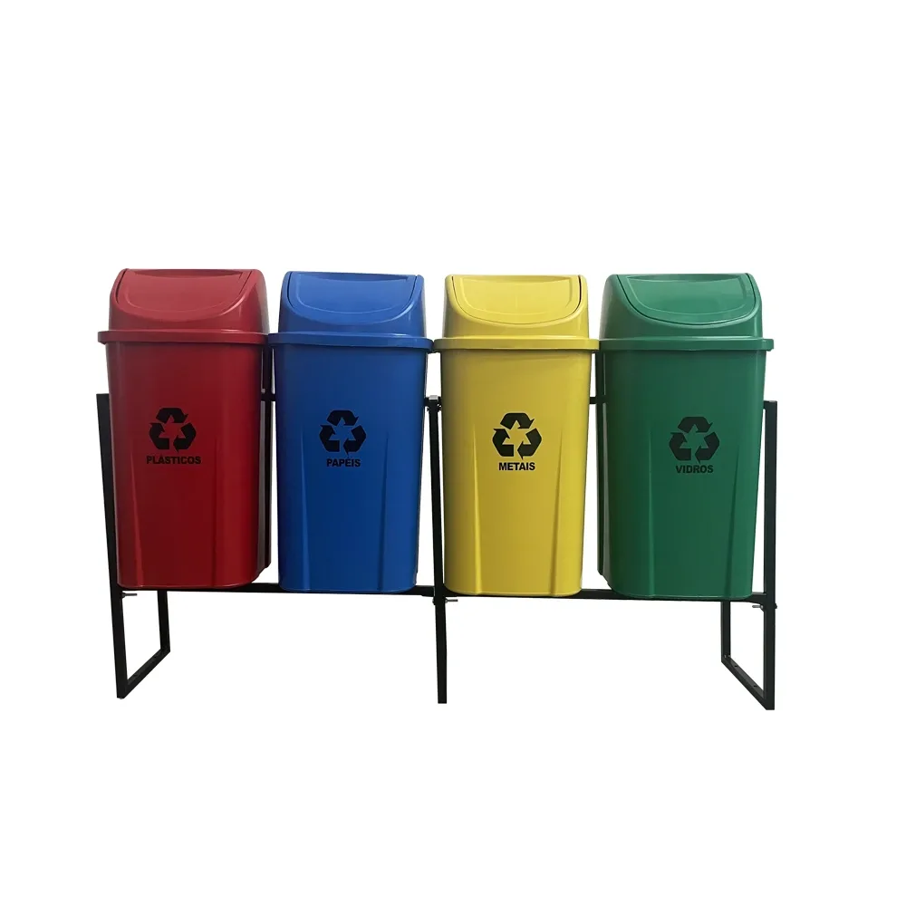 Foto do produto 4 Lixeiras para Coleta Seletiva 60 litros