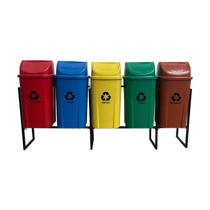 Foto do produto 5 Lixeiras para Coleta Seletiva 60 litros