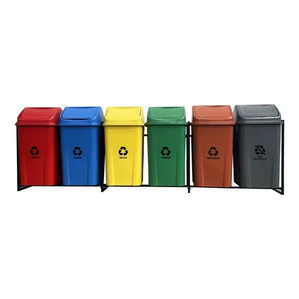 Foto do produto 6 Lixeiras para Coleta Seletiva 100 litros
