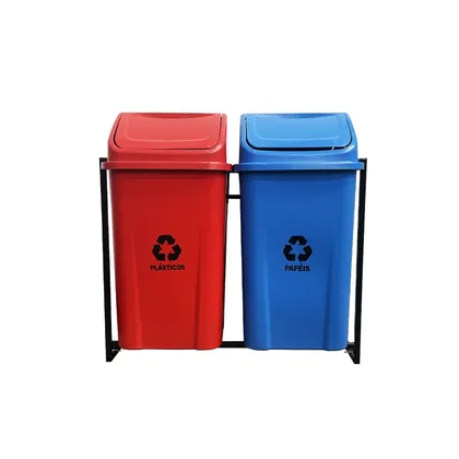 Foto do produto 2 Lixeiras para Coleta Seletiva 100 litros