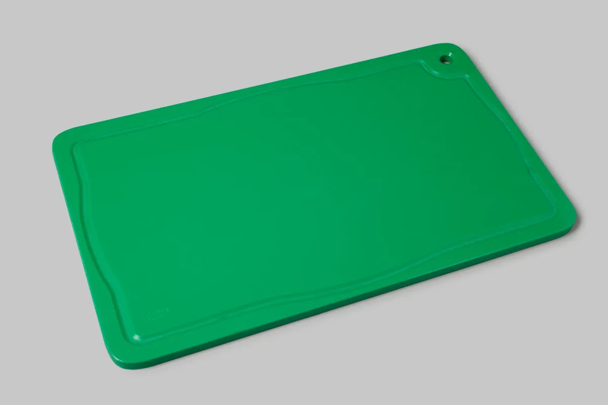 Foto do produto Placa de corte verde com canaleta ondulada